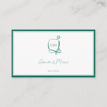 Élégant Monogramme vert émeraude mariage RSVP