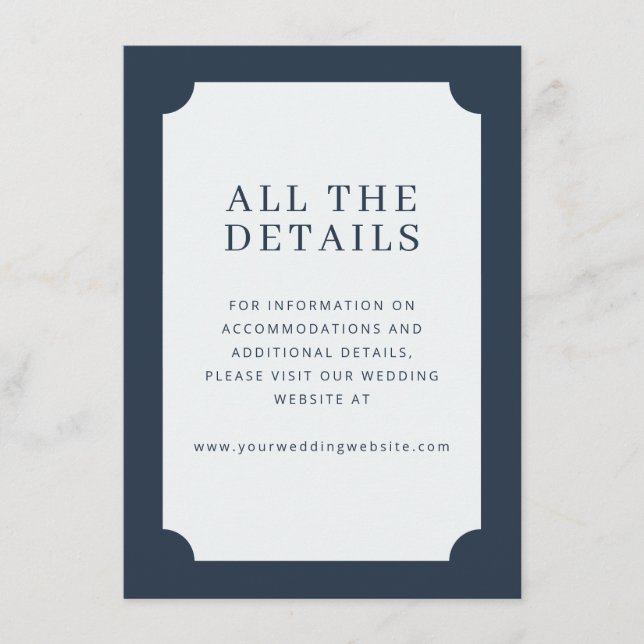 Carte D'accompagnement Elegant Navy Minimalist Border (Devant)