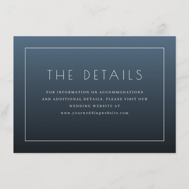Carte D'accompagnement Elegant Navy Typographic (Devant)