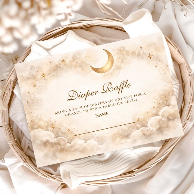 Carte D'accompagnement Elegant Neutral Starry Diapper Raffle (Créateur téléchargé)