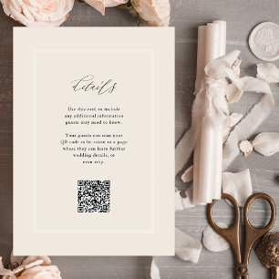 Carte D'accompagnement Elégant Neutre Moderne Détails Mariage QR Code