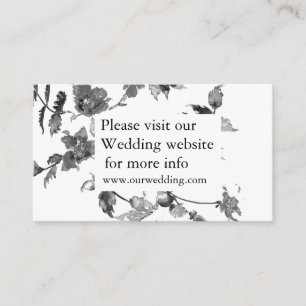 Carte D'accompagnement Elégant noir blanc aquarelle roses floraux