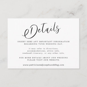 Carte D'accompagnement Élégant noir et blanc détails mariage