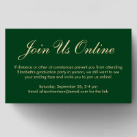 Elégant Online Virtual Green Gold Graduation Party