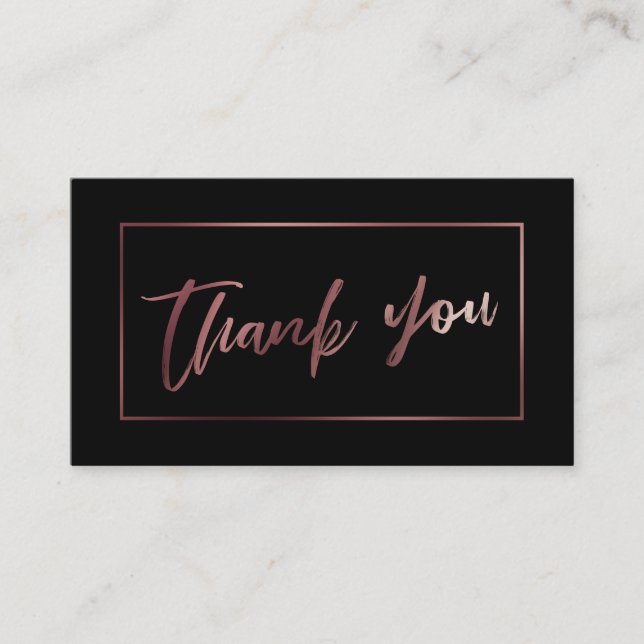Carte D'accompagnement Élégant or Rose moderne sur Merci noir Insertion (Devant)