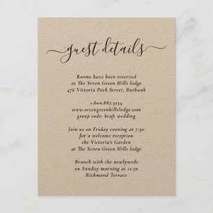 Carte D'accompagnement Élégant papier Kraft moderne