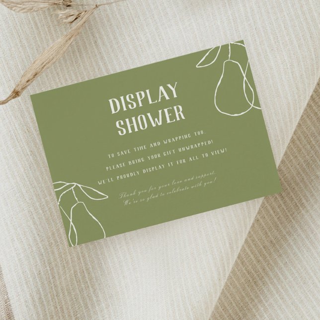 Carte D'accompagnement Elégant Parfait Pear Illustration Affichage Douche (Créateur téléchargé)