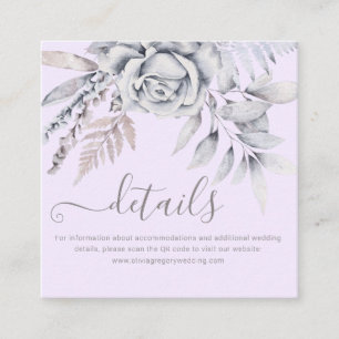 Carte D'accompagnement Elégant Pastel Spring Flower QR Détails du Mariage