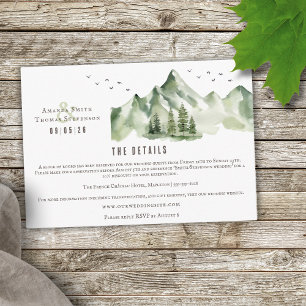 Carte D'accompagnement Elégant paysage de montagne verte serein code QR
