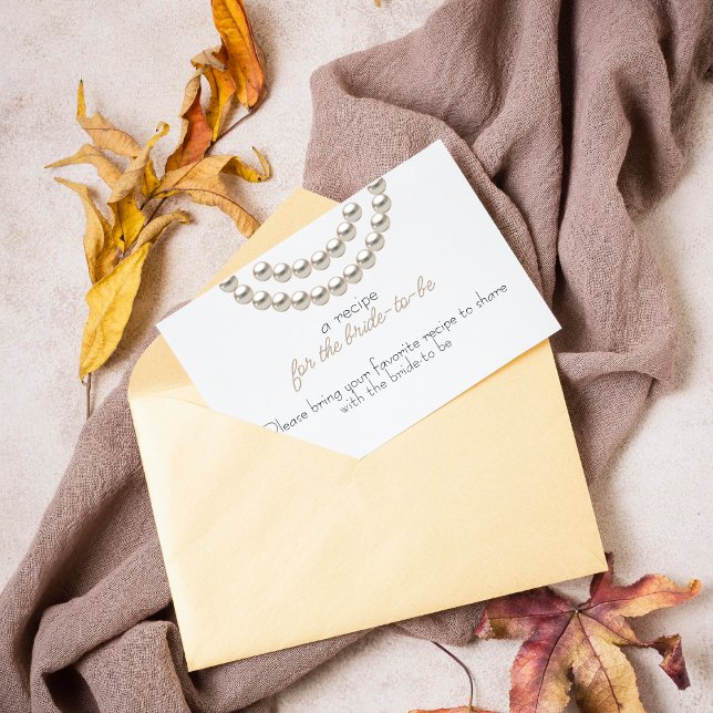 Carte D'accompagnement Elegant Pearl Recette pour que la mariée soit (Créateur téléchargé)