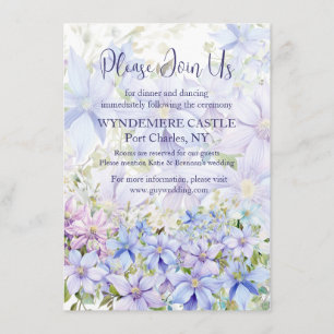 Carte D'accompagnement Élégant Periwinkle Clematis Mariage