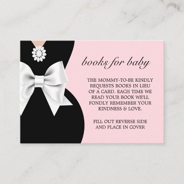 Carte D'accompagnement Elegant Pink Glam Tiffany Livres pour Baby shower (Devant)