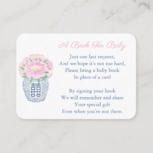 Carte D'accompagnement Elegant Pink Peony Girl Baby shower de réservation