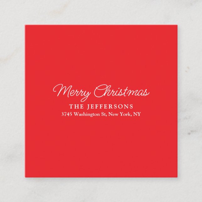 Carte D'accompagnement Elegant Plain Minimalist Modern Holiday Season (Devant)