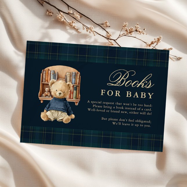 Carte D'accompagnement Elegant Polo Bear Baby Shower Books For Baby (Créateur téléchargé)