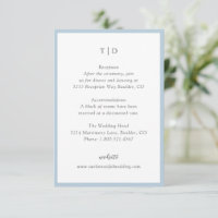 Élégant Poudre bleu Monogramme Mariage moderne