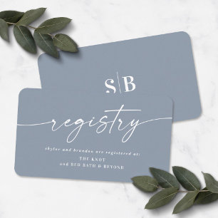 Carte D'accompagnement Élégant Registre de Cadeaux de Mariage Bleu Poussi
