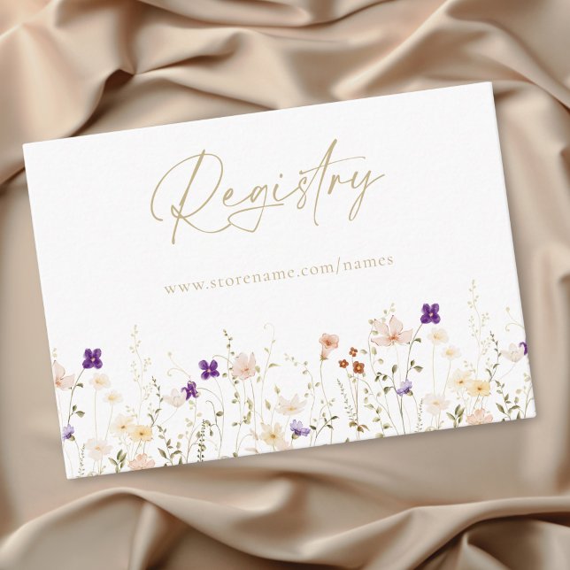 Carte D'accompagnement Elegant Romantic Wildflower Bridal Shower (Elegant Romantic Wildflower Bridal Shower Enclosure Card)