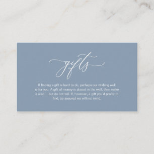 Carte D'accompagnement Élégant Romantique, Note sur les cadeaux, Bleu Pou