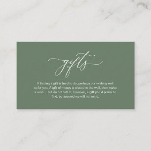 Carte D'accompagnement Élégant Romantique, Note sur les cadeaux, Vert sau