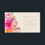 Carte D'accompagnement Elégant rose aquarelle Floral Mariage Website<br><div class="desc">Moderne Chic Rose Aquarelle Florale Elégant Mariage Site Web RSVP Détails Carte de boîtier</div>