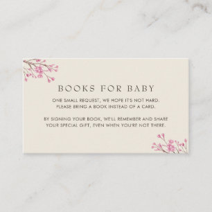Carte D'accompagnement Elegant rose Cherry Blossom Livres pour bébé