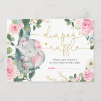 Élégant rose Floral Eléphant Douche Raffle