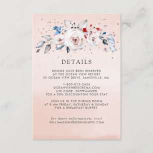 Carte D'accompagnement Élégant rose pâle Détails du Mariage