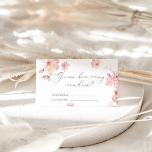 Carte D'accompagnement Elégant rose roux devinez combien de bonbons