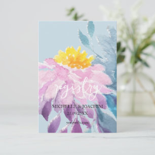 Carte D'accompagnement Elégant rose violet bleu Dahlia Aquarelle Art