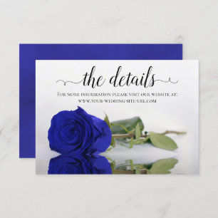 Carte D'accompagnement Elégant Royal Blue Rose Détails du Mariage Site We