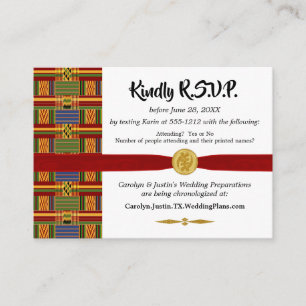 Carte D'accompagnement Elégant RSVP African Plaid Kente K84 Style 1