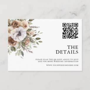 Carte D'accompagnement Elégant Rustique Aquarelle Mariage Floral Enregist