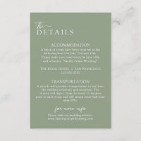 Elegant Sage Green Boho Modern Mariage Détails