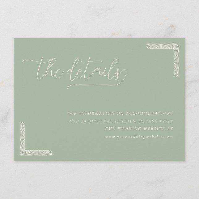 Carte D'accompagnement Elegant Sage Green Calligraphy (Devant)
