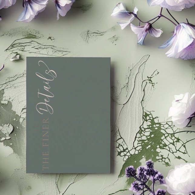 Carte D'accompagnement Elegant Sage Green Wedding Details (Créateur téléchargé)