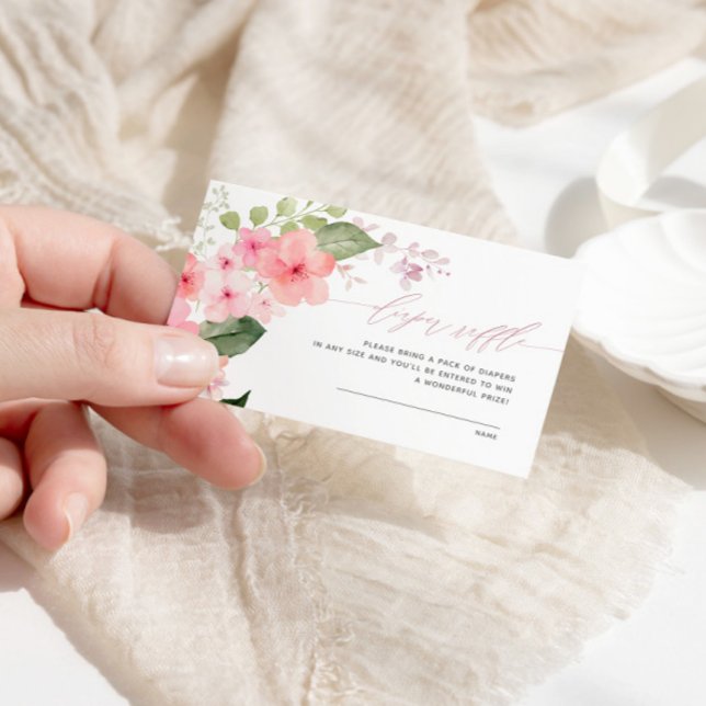 Carte D'accompagnement Élégant Sakura rose Fleurs Raffle de couches (Créateur téléchargé)