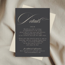 Élégant Script Beige Charbon Formal Le Mariage