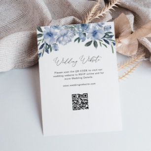 Carte D'accompagnement élégant script bleu fleuri mariage site Web