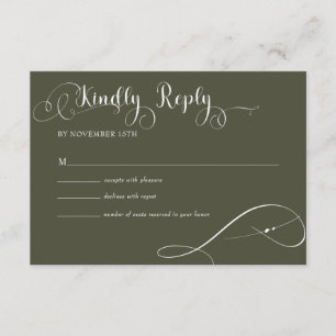 Carte D'accompagnement Élégant Script Classic Mariage Réponse