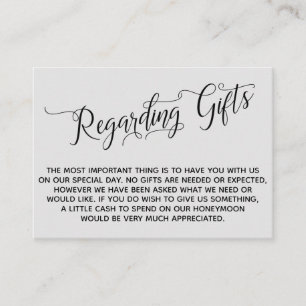 Carte D'accompagnement Élégant Script concernant les cadeaux de mariage g