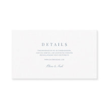Élégant Script Dusty Blue & White Détails du Maria