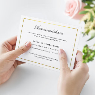 Carte D'accompagnement Élégant Script et doré bordé d'or Hébergements