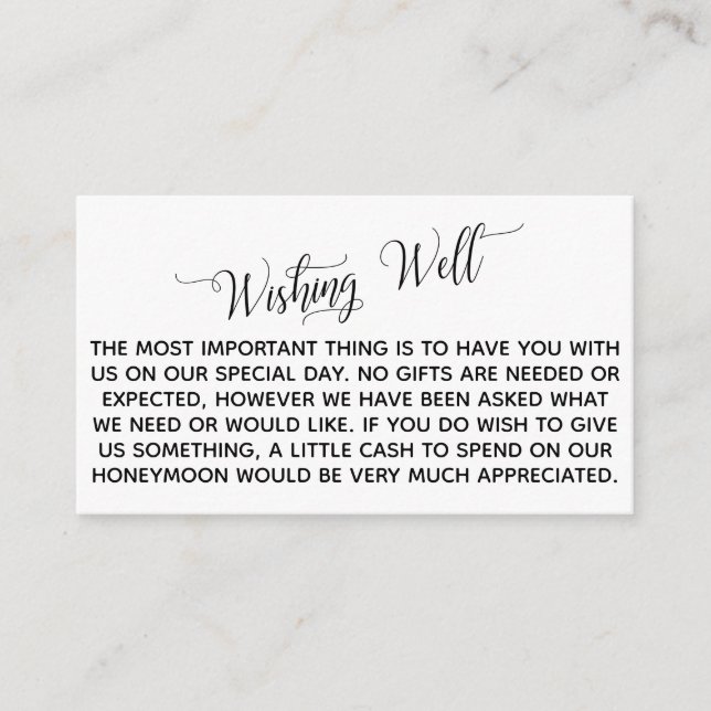 Carte D'accompagnement Élégant Script Lune de miel désir bien (Devant)