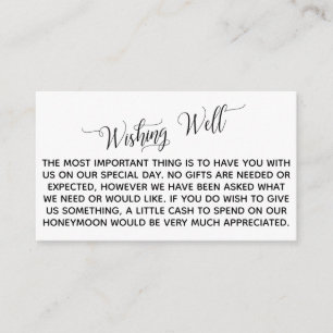 Carte D'accompagnement Élégant Script Lune de miel désir bien