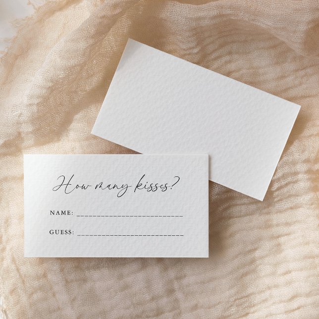 Carte D'accompagnement Élégant script manuscrit Combien de baisers jeu (Créateur téléchargé)