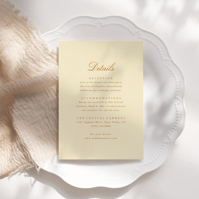 Carte D'accompagnement Élégant Script Minimal Détails Mariage (Créateur téléchargé)