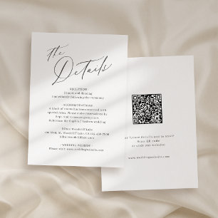 Carte D'accompagnement Élégant script moderne minimaliste détails mariage