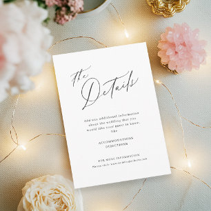 Carte D'accompagnement Élégant script moderne minimaliste détails mariage