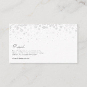 Carte D'accompagnement Élégant Script Snowflakes Détails du Mariage